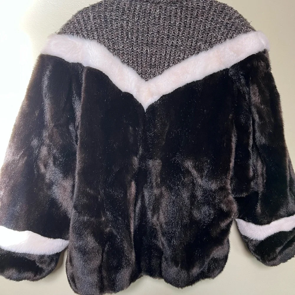 Vintage faux fur and knit jacket by Grandella - Picture 7 of 7